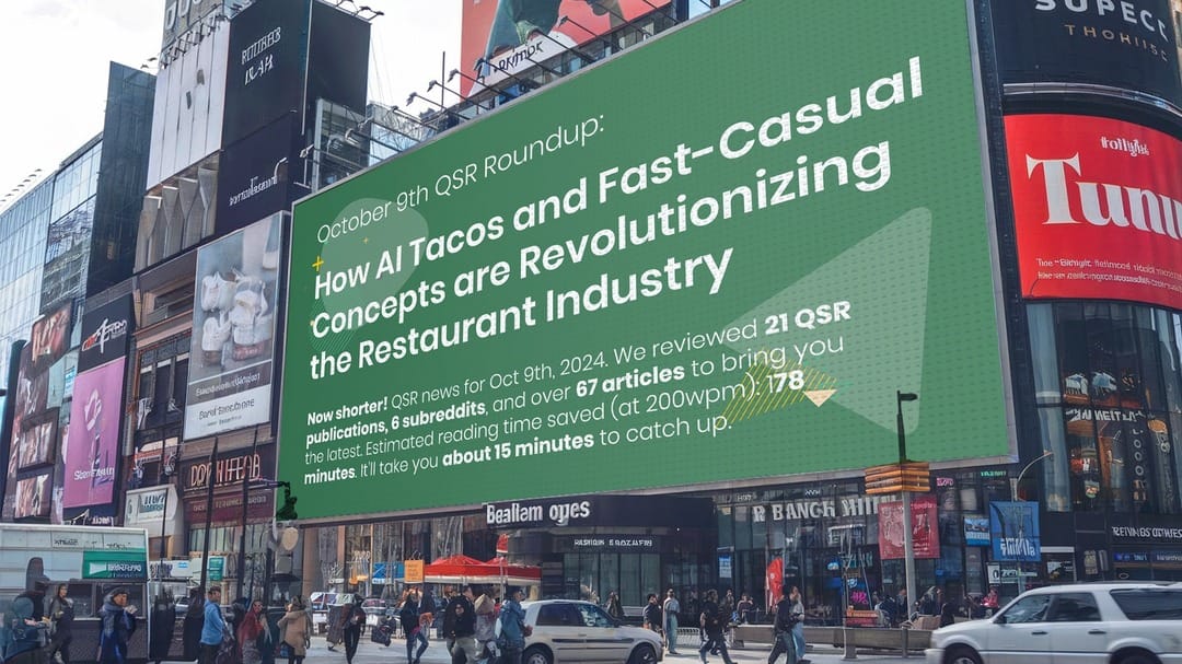 October 9th QSR Roundup: How AI Tacos and Fast-Casual Concepts are Revolutionizing the Restaurant Industry