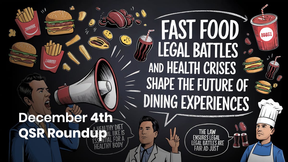 December 4th QSR Roundup: Fast Food Legal Battles and Health Crises Shape the Future of Dining Experiences