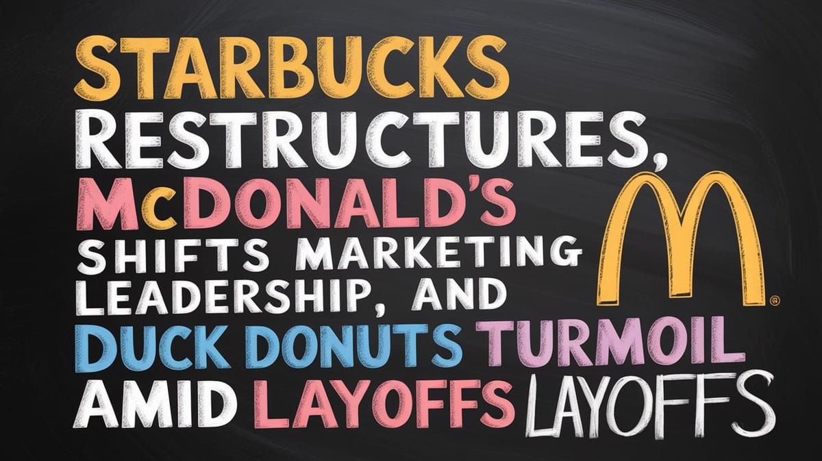 January 28th QSR Roundup: Starbucks Restructures, McDonald’s Shifts Marketing Leadership, and Duck Donuts Faces Turmoil Amid Layoffs