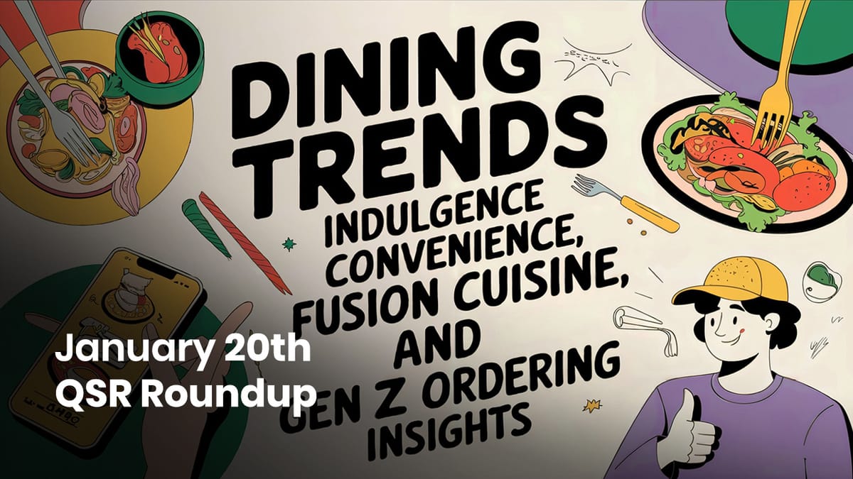 January 20th QSR Roundup: Dining Trends Indulgence Convenience Fusion Cuisine and Gen Z Ordering Insights