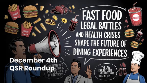 December 4th QSR Roundup: Fast Food Legal Battles and Health Crises Shape the Future of Dining Experiences